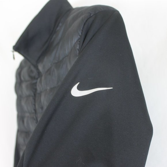 NIKE GOLF AEROLOFT Black Puffer Jacket Coat Woman Size XL Full Zipper Front L/S - Picture 7 of 14